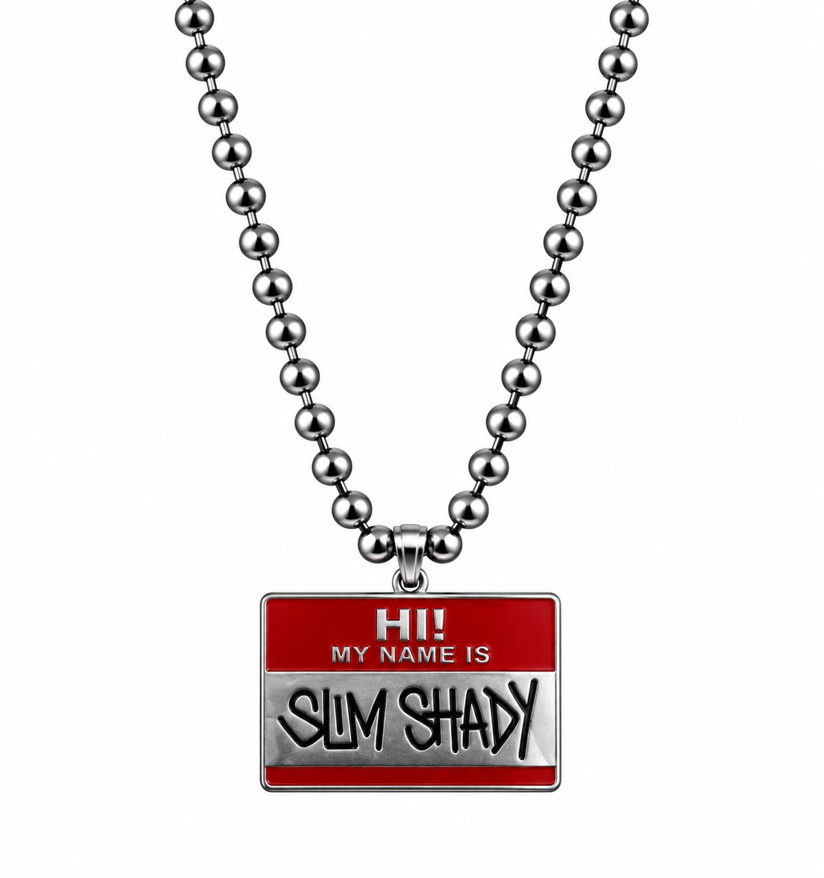 Vmess Hi My Name Is Slim Shady Pendant Necklace